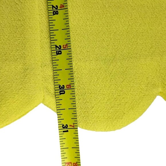 Lulus Mini Dress Size S Neon Yellow Scalloped Hem Cut Out Back Favorite Feeling - Picture 7 of 9